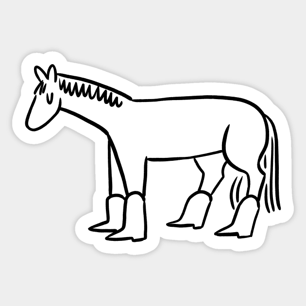 Horse in Boots Sticker by JodieCWells